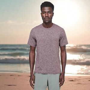 Lululemon Drysense Mesh Short Sleeve in Heathered Dark Adobe Sz S